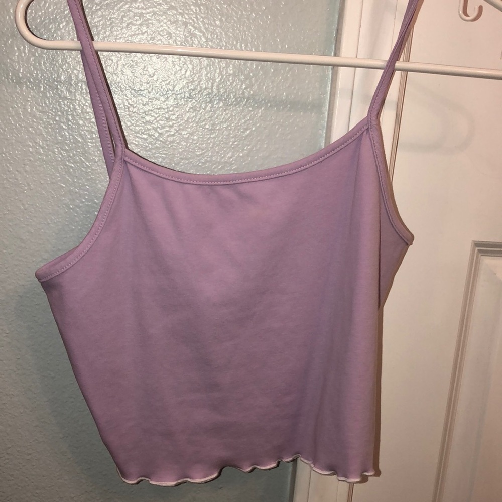BRAND NEW Purple ruffle bottomed tank top